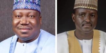 The All Progressives Congress (APC) senatorial candidate for Yobe North in the 2023 elections, Bashir Machina, vs the President of the Senate, Ahmad Lawan