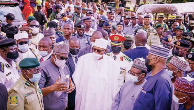 President Muhammadu Buhari visited the Kuje Medium Security Custodial Centre, Abuja, which was attacked Tuesday night by scores of armed terrorists, and queried the intelligence gathering system of the authorities at the centre.