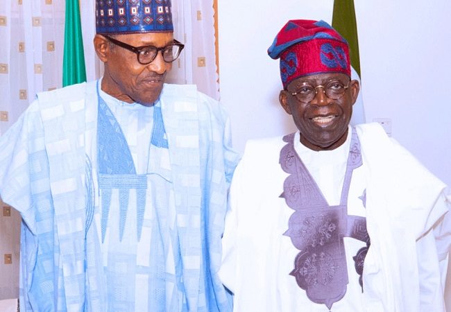 President Muhammadu Buhari with Asiwaju Bola Ahmed Tinubu