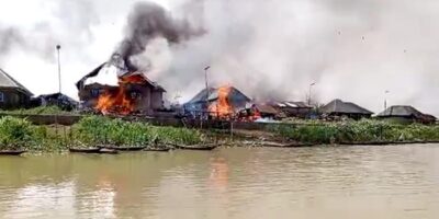 Okuama community in Ughelli South Local Government Area, Delta State set ablaze by Nigerian Army